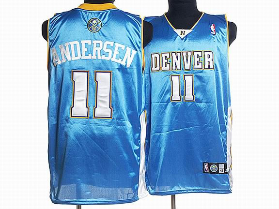 NBA Denver Nuggets 11 Chris Andersen Authentic Light Blue Jersey